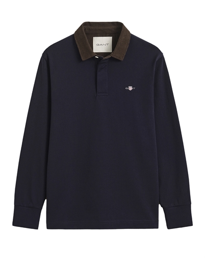 Gant - Cord Collar Rugger Polo - Evening Blue